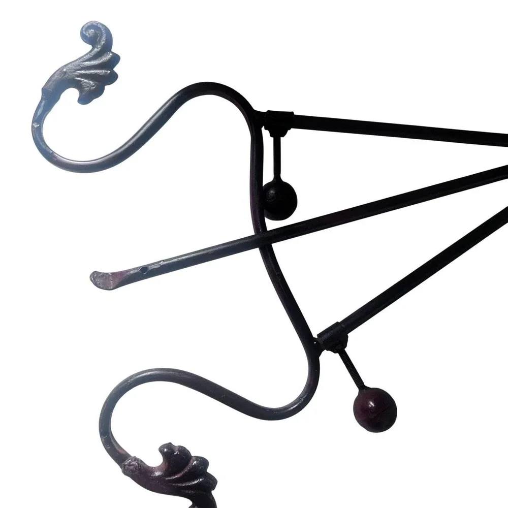 Bronzed Iron Easel Plate Book Stand Display Holder Leaf Scroll 22x14‎